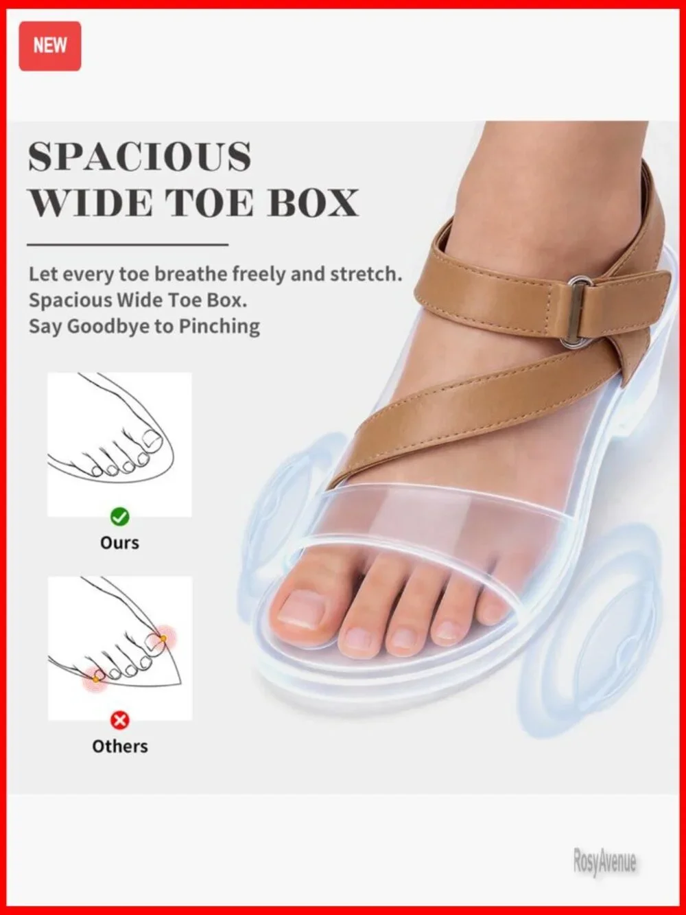 Leather Wedge Sandals with Arch Support Adjustable Strap Platform Heels